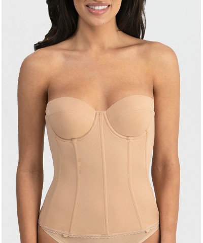 Brianna Low Back Strapless Longline Bra 8980 Brown $42.32 Bras