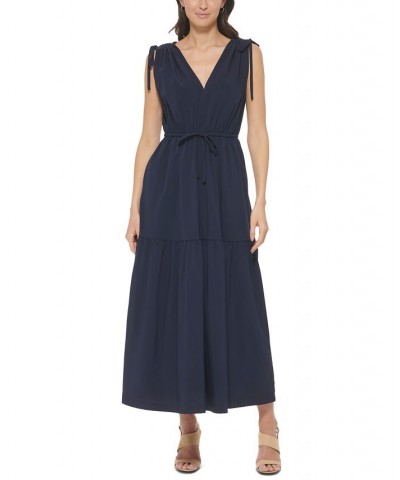 Women's Drawstring-Shoulder Tiered Maxi Dress Twilight $61.92 Dresses