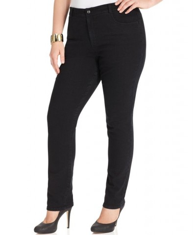 Petite Plus Size High-Rise Slim-Leg Jeans Noir $18.23 Jeans