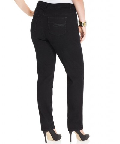 Petite Plus Size High-Rise Slim-Leg Jeans Noir $18.23 Jeans