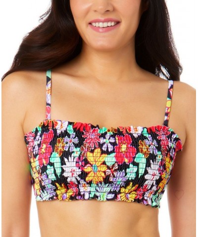 Juniors' Penny Lane Smocked Bandeau Bikini Top Multi $16.80 Swimsuits