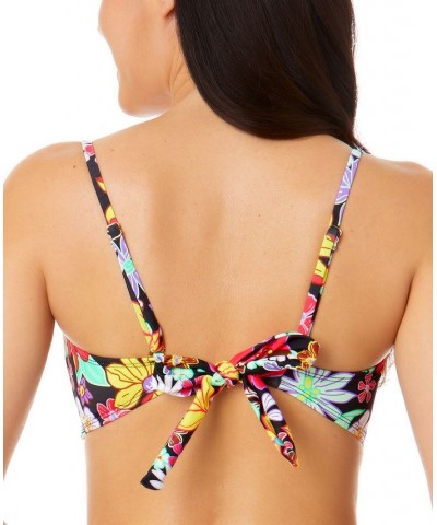 Juniors' Penny Lane Smocked Bandeau Bikini Top Multi $16.80 Swimsuits