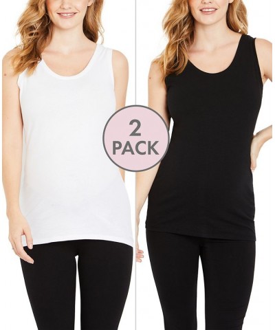 BumpStart Maternity Tank Top Two-Pack Black And Grey $16.00 Tops