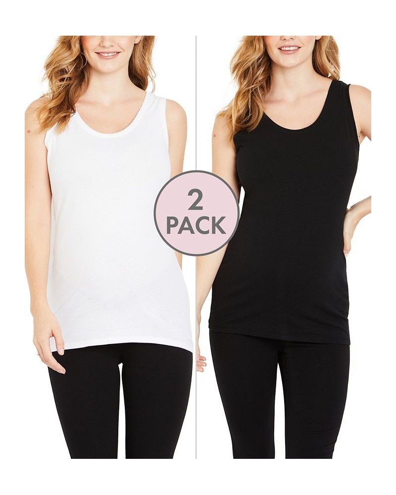 BumpStart Maternity Tank Top Two-Pack Black And Grey $16.00 Tops