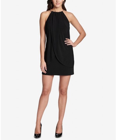 Draped Snake-Chain Halter Dress Black $41.04 Dresses