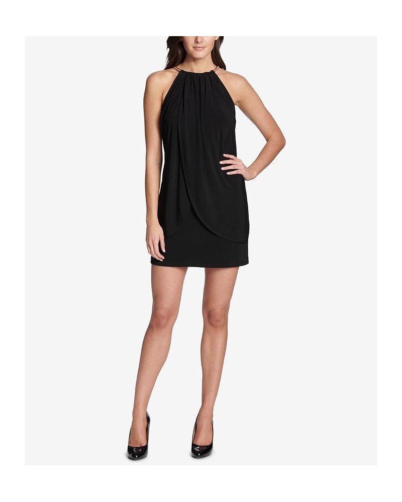 Draped Snake-Chain Halter Dress Black $41.04 Dresses