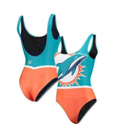 Women's Aqua Miami Dolphins Team One-Piece Swimsuit Aqua $24.64 Swimsuits