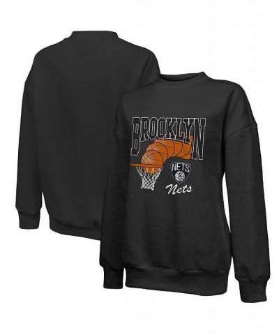 Women's Threads Black Brooklyn Nets Bank Shot Pullover Tri-Blend Sweatshirt Black $47.69 Sweatshirts