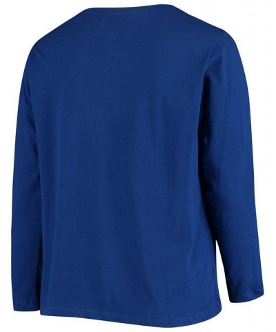 Women's Plus Size Royal Los Angeles Rams Primary Logo Long Sleeve T-shirt Royal Blue $19.88 Tops