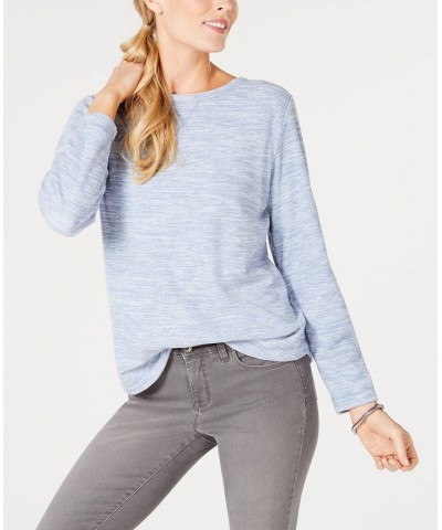 Long Sleeve Spacedye Microfleece Top Charcoal $10.03 Tops