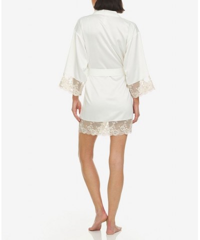 Women's Rosa Satin Coverup Robe Ivory $43.12 Sleepwear