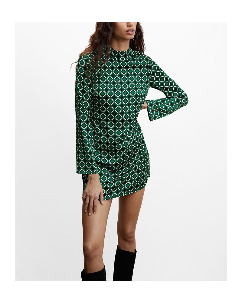 Women's Printed Short Dress Green $28.80 Dresses