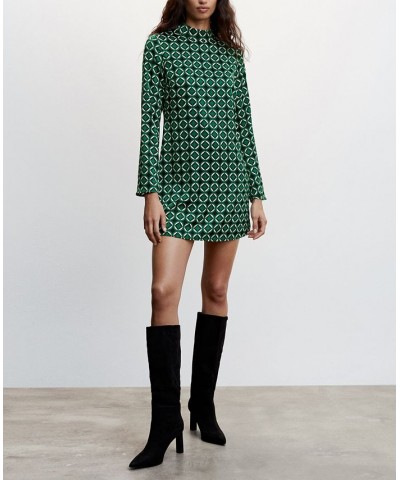 Women's Printed Short Dress Green $28.80 Dresses