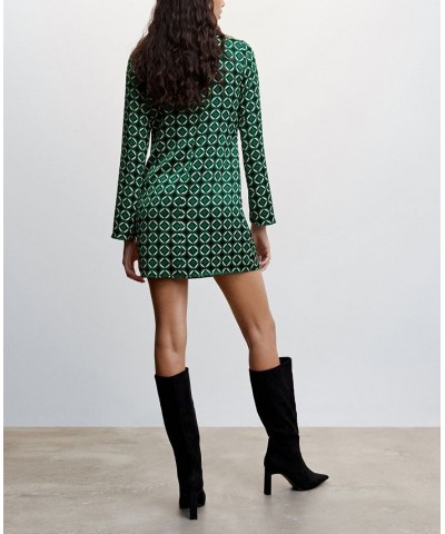 Women's Printed Short Dress Green $28.80 Dresses