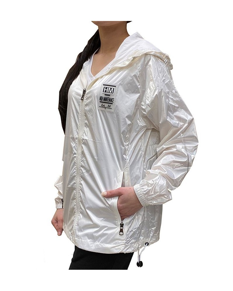 Women's Fashion Hooded Zip-Up Windbreaker White $24.78 Jackets