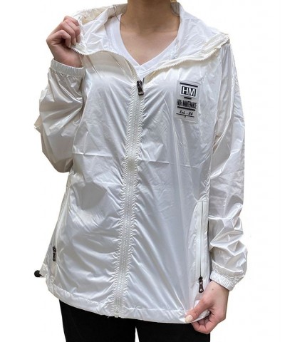 Women's Fashion Hooded Zip-Up Windbreaker White $24.78 Jackets