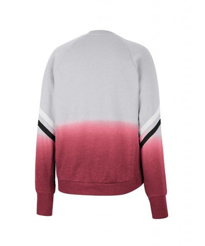 Women's Gray Ohio State Buckeyes Cue Cards Dip-Dye Raglan Pullover Sweatshirt Gray $33.14 Sweatshirts