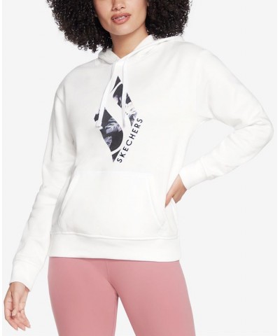 Women's Diamond Wild One Hooded Sweatshirt White $21.67 Sweatshirts