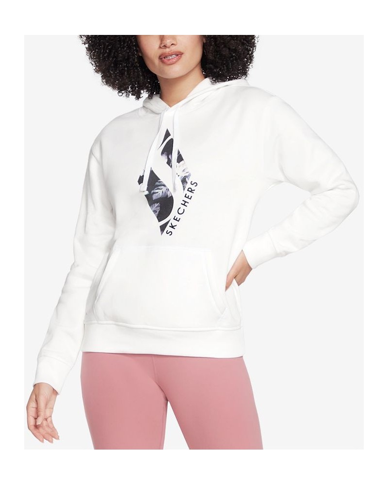 Women's Diamond Wild One Hooded Sweatshirt White $21.67 Sweatshirts