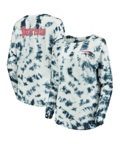 Women's Navy New England Patriots Tie-Dye Long Sleeve T-shirt Navy $20.64 Tops