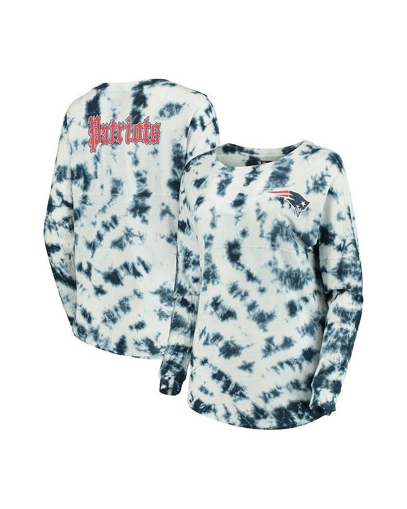 Women's Navy New England Patriots Tie-Dye Long Sleeve T-shirt Navy $20.64 Tops