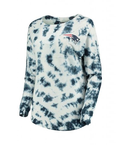 Women's Navy New England Patriots Tie-Dye Long Sleeve T-shirt Navy $20.64 Tops