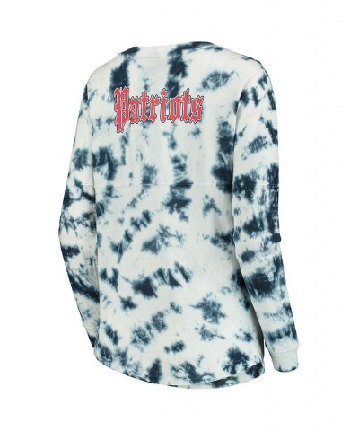 Women's Navy New England Patriots Tie-Dye Long Sleeve T-shirt Navy $20.64 Tops