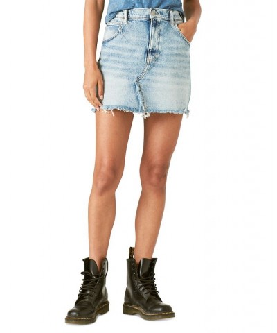 Women's High Rise Cutoff Jean Skirt High Key $43.73 Skirts