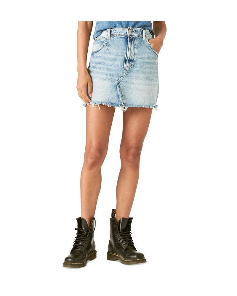 Women's High Rise Cutoff Jean Skirt High Key $43.73 Skirts