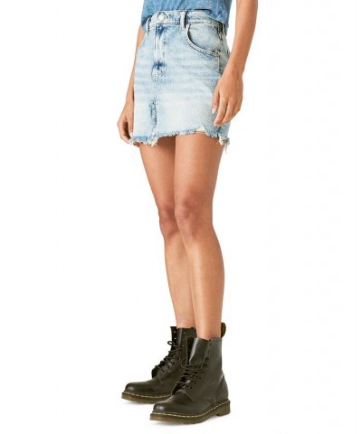 Women's High Rise Cutoff Jean Skirt High Key $43.73 Skirts