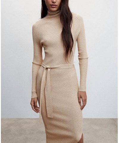 Women's Ribbed Knot Detail Dress Gray $30.10 Dresses