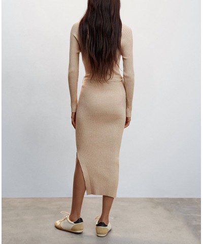 Women's Ribbed Knot Detail Dress Gray $30.10 Dresses