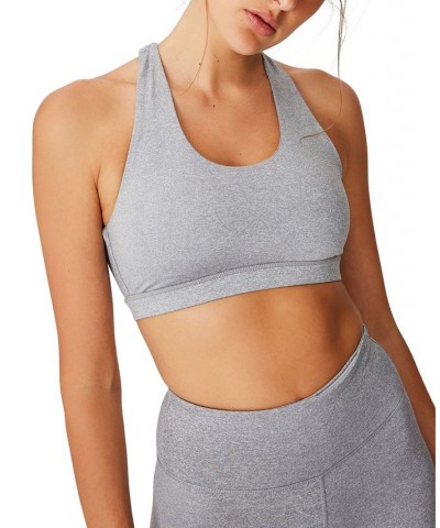 Women's Workout Cut Out Crop Bra Gray $16.49 Bras