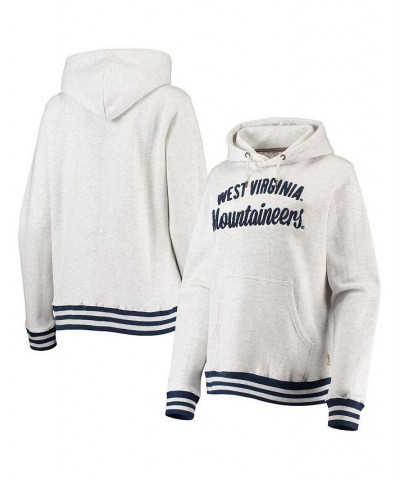 Women's Ash West Virginia Mountaineers Santa Cruz Chenille Pullover Hoodie Ash $32.90 Sweatshirts