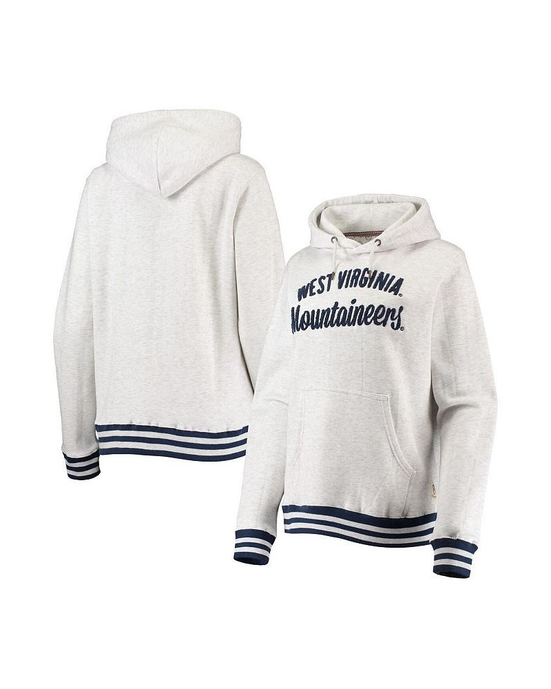 Women's Ash West Virginia Mountaineers Santa Cruz Chenille Pullover Hoodie Ash $32.90 Sweatshirts