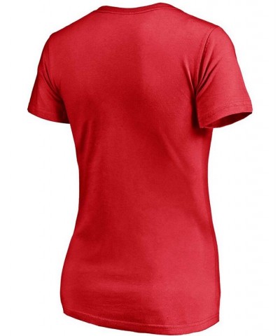 Women's Red Florida Panthers Mascot In Bounds V-Neck T-shirt Red $18.47 Tops