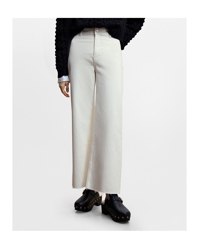 Women's High Waist Culottes Jeans Off White $29.40 Jeans