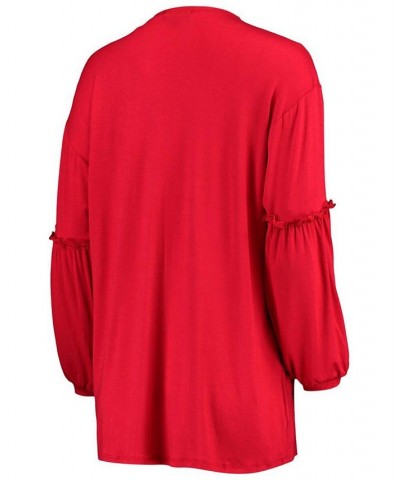 Women's Crimson Alabama Crimson Tide Offset Bubble Sleeve Cardigan Crimson $27.50 Sweaters