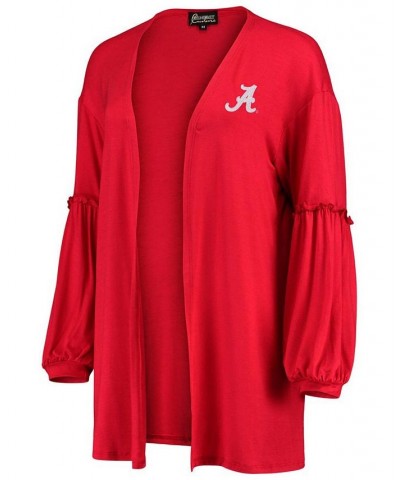 Women's Crimson Alabama Crimson Tide Offset Bubble Sleeve Cardigan Crimson $27.50 Sweaters