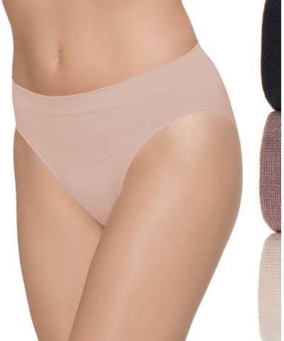 B-Smooth High-Cut Brief 3-Pack 870275 Rose Dust, Deep Taupe, Black $24.44 Panty