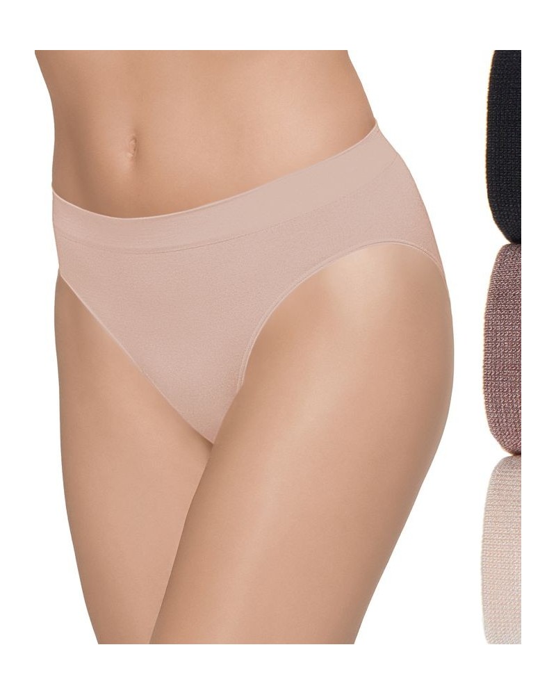 B-Smooth High-Cut Brief 3-Pack 870275 Rose Dust, Deep Taupe, Black $24.44 Panty