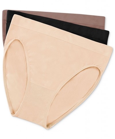 B-Smooth High-Cut Brief 3-Pack 870275 Rose Dust, Deep Taupe, Black $24.44 Panty