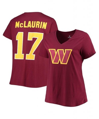 Women's Branded Terry McLaurin Burgundy Washington Commanders Plus Size Player Name and Number V-Neck T-shirt Burgundy $24.44...