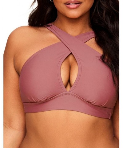 Demi Women's Plus-Size Swimwear Bra Top Dark pink $23.08 Swimsuits