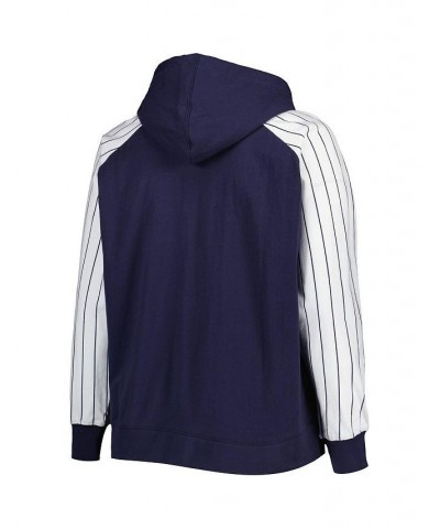 Women's Navy New York Yankees Plus Size Pinstripe Raglan Full-Zip Hoodie Navy $33.75 Sweatshirts