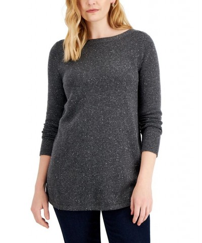 Women's Ballet-Neck Tunic Sweater Gray $12.61 Sweaters