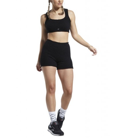 Women's Classic Cozy Cropped Tank Top Black $12.72 Tops