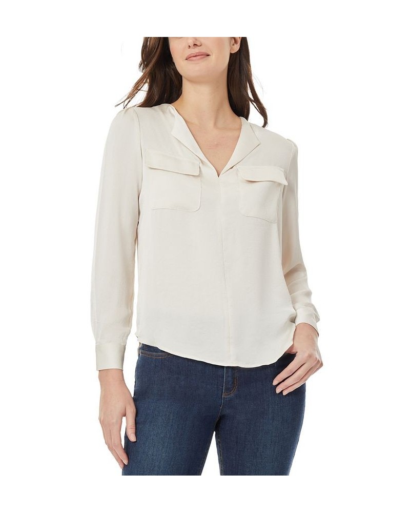 Women's Simplified Utility Blouse White $24.61 Tops