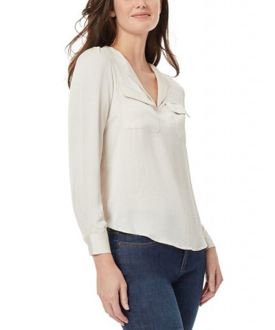 Women's Simplified Utility Blouse White $24.61 Tops