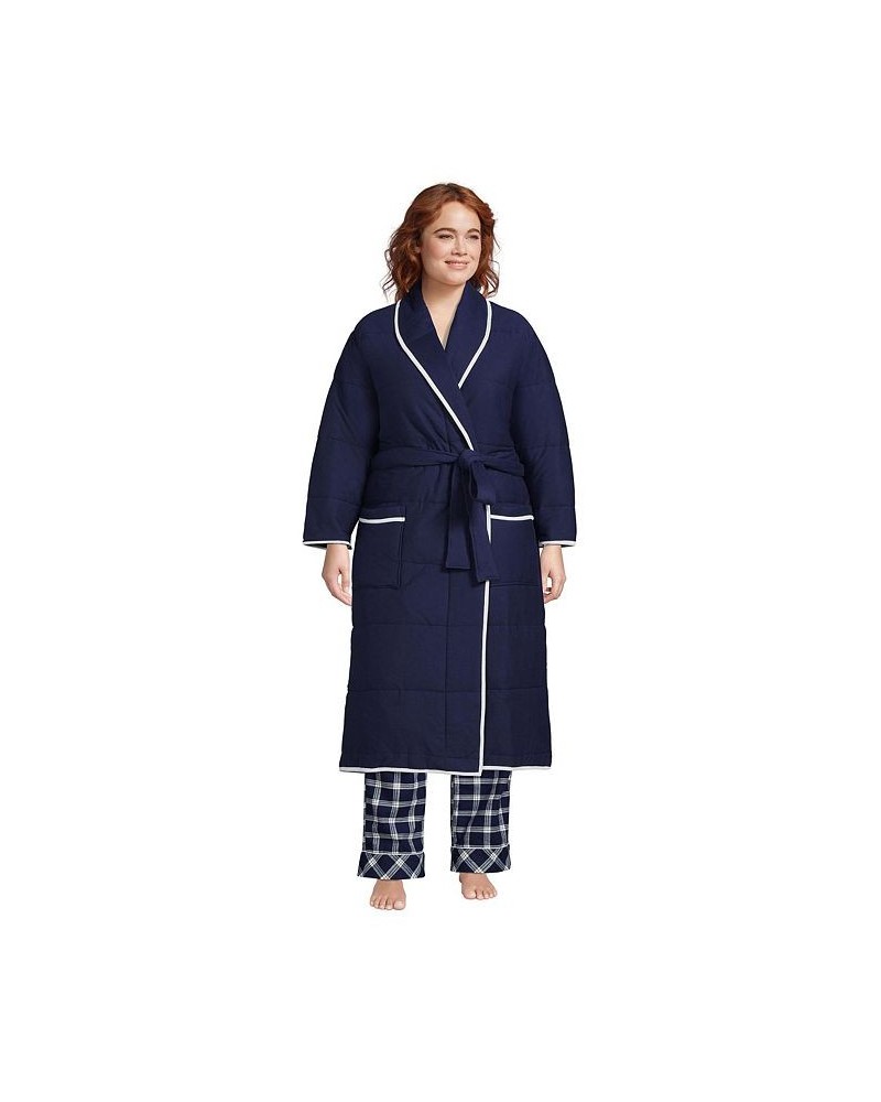 Women's Plus Size Quilted Robe Deep sea navy $68.13 Sleepwear